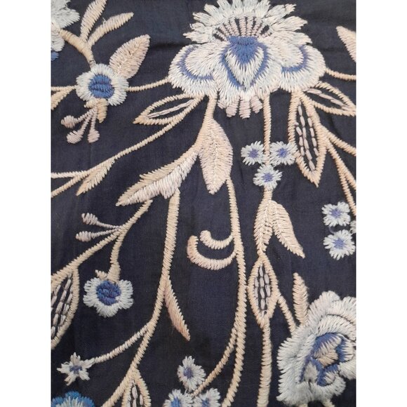 Johnny Was Boho Floral Embroidered Asymmetrical Size Medium Casual Midi Dress - Picture 9 of 13